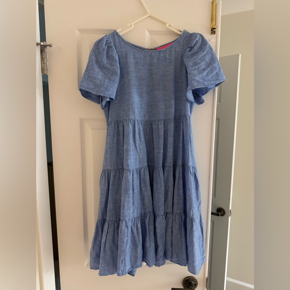 Lilly Pulitzer Blue Tiered Ruffled Sundress